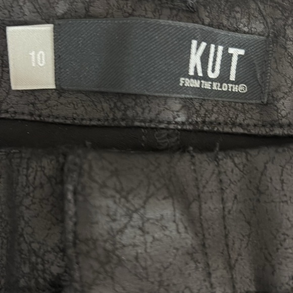 Kut From The Kloth Frida High Rise Slim Coated Track Pant in Black - NEW - SZ 10 - Picture 5 of 8